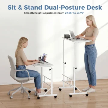 Adjustable 5 inch Height Mobile Desk with Locking Wheels 1 | PricZone