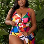Geometric Print Plus Size Swim Dress for Beach 6 | PricZone Geometric Print Plus Size Swim Dress for Beach 6 | PricZone