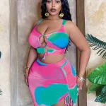 Plus Size Womens 3Pc Swimsuit Set with Gradient Print 4 | PricZone Plus Size Womens 3Pc Swimsuit Set with Gradient Print 4 | PricZone