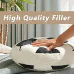Soccer Ball Plush Pillow Round Fluffy Flannel Throw Cushion 2 | PricZone Soccer Ball Plush Pillow Round Fluffy Flannel Throw Cushion 2 | PricZone