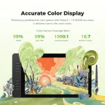 Gaomon Pd1561 V2 156 Inch Graphics Pen Display Tablet 3 | PricZone Tablet graphic with vibrant surreal plants bursting from the screen to illustrate accurate color display Ready made banner text about color accuracy appears in the scene | PricZone