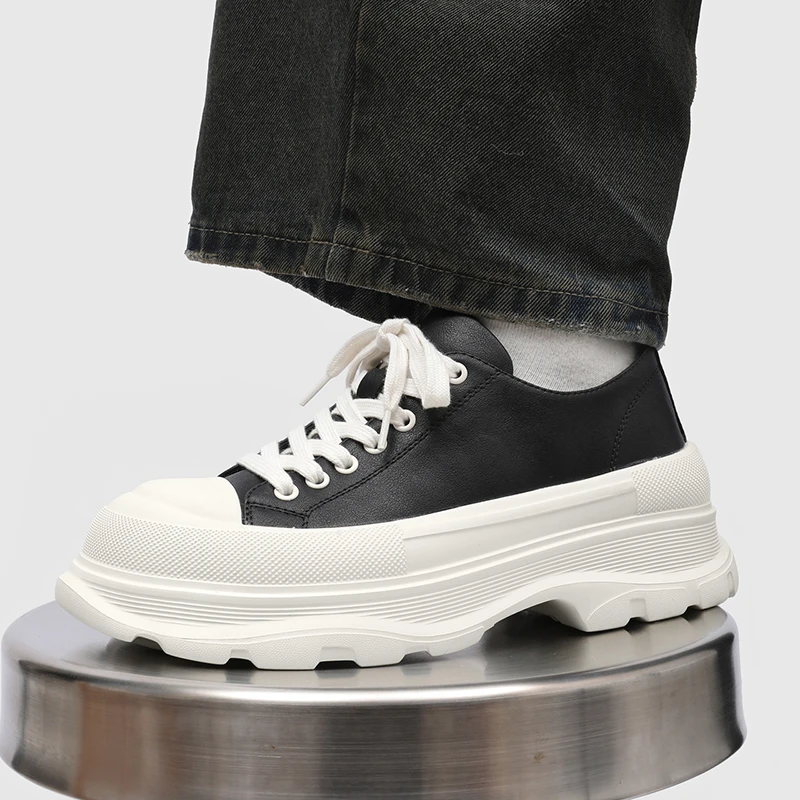 Leather Casual Height Increasing Thick Soled Sneakers 5 | PricZone Leather Casual Height Increasing Thick Soled Sneakers 5 | PricZone