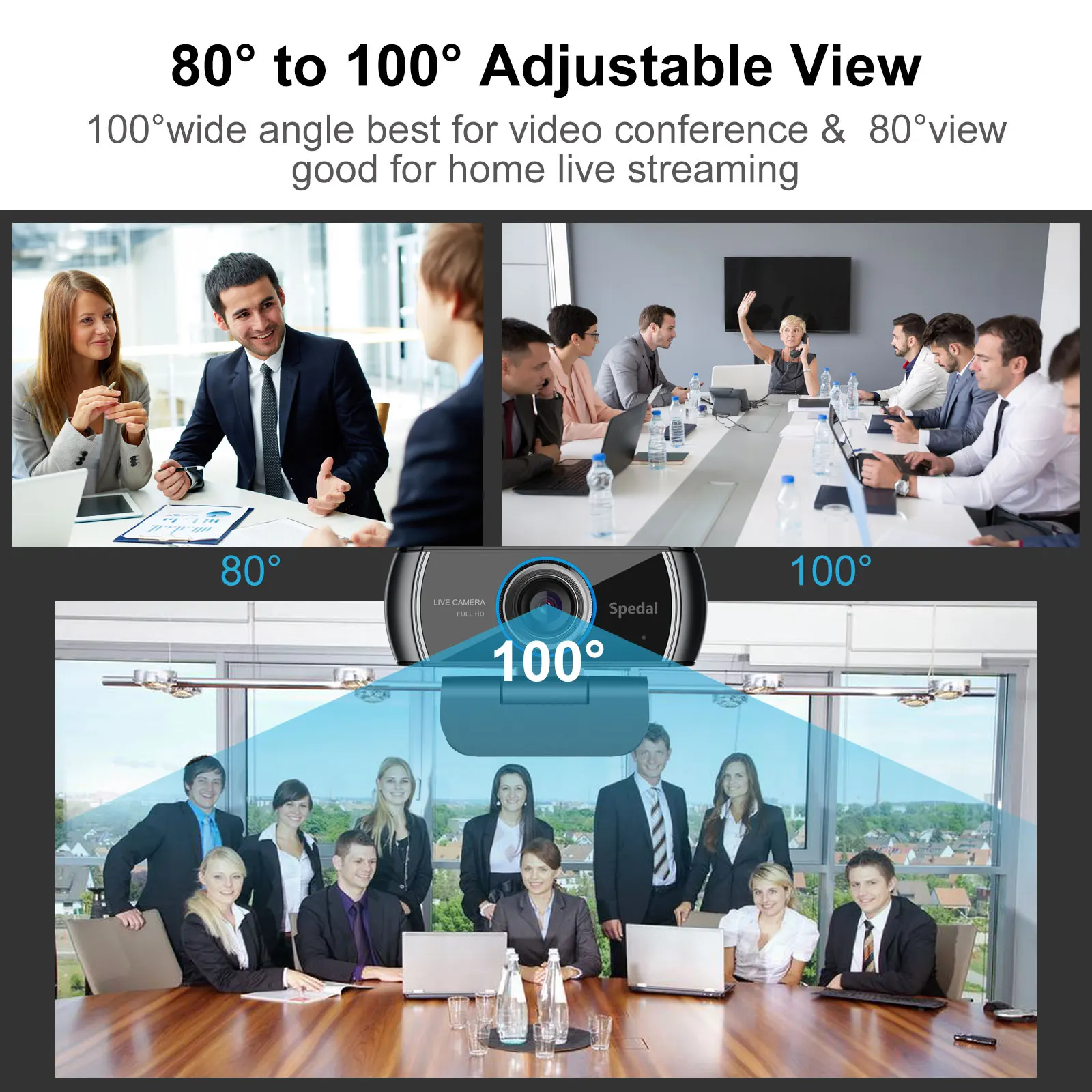 Hd 1080P Mf USB Streaming Webcam with Microphone 13