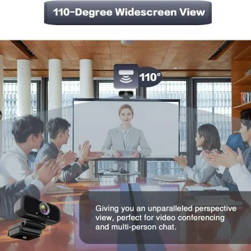 1080P HD Webcam with Microphone Wide Angle Tripod for PC 2
