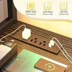 Enhomee 40 Home Office Desk with Power Outlets and LED Strip 7 | PricZone