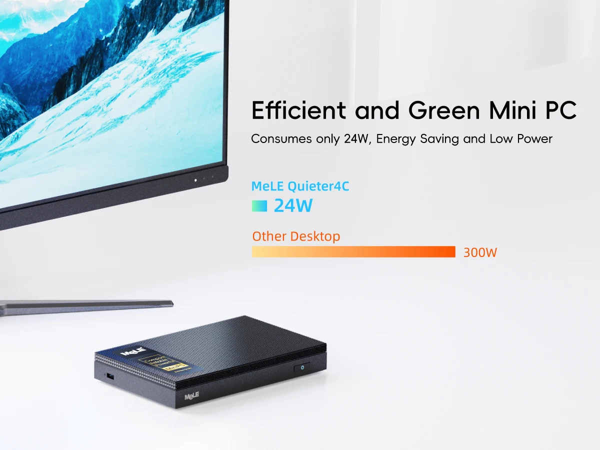 Mele Quieter4C N150 Fanless Mini PC with 8Gb Ddr4 RAM 14