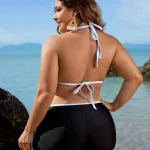 Plus Size Women Halter Triangle Bikini Set Beach Swimwear 4 | PricZone
