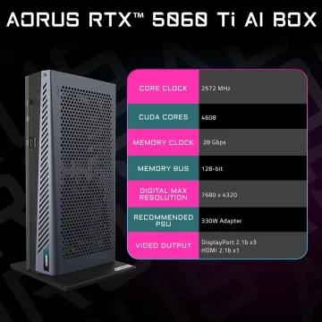 Aorus RTX 5060 Ti Ai Box Graphics Card 16 GB GDDR7 2 | PricZone Aorus RTX 5060 Ti Ai Box Graphics Card 16 GB GDDR7 2 | PricZone