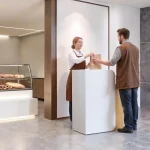 5 Inch Modern Office Reception Desk with LED Lighting and 2 2 | PricZone