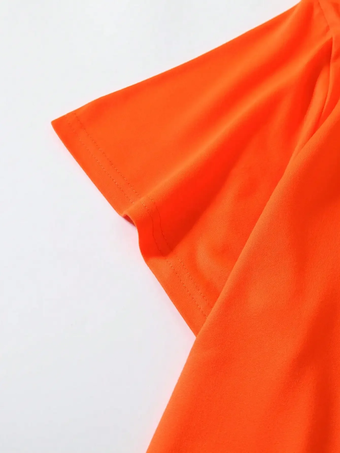 Loose Fit Plus Size Orange Crew Neck TShirt 4 | PricZone Loose Fit Plus Size Orange Crew Neck T Shirt 4 | PricZone