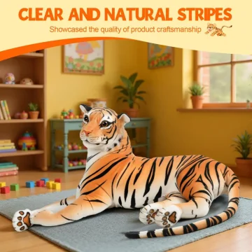 Extra Large Plush Lifelike Tiger Stuffed Animal Home Sofa 2