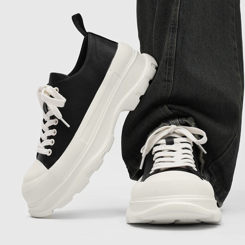 Leather Casual Height Increasing Thick Soled Sneakers 2 | PricZone Leather Casual Height Increasing Thick Soled Sneakers 2 | PricZone