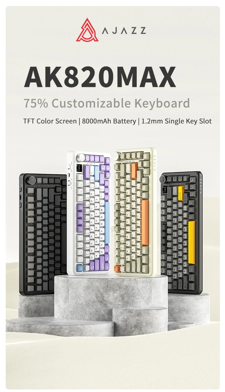 Ajazz Ak820 Max Wireless Office Gaming Esports Mechanical 8