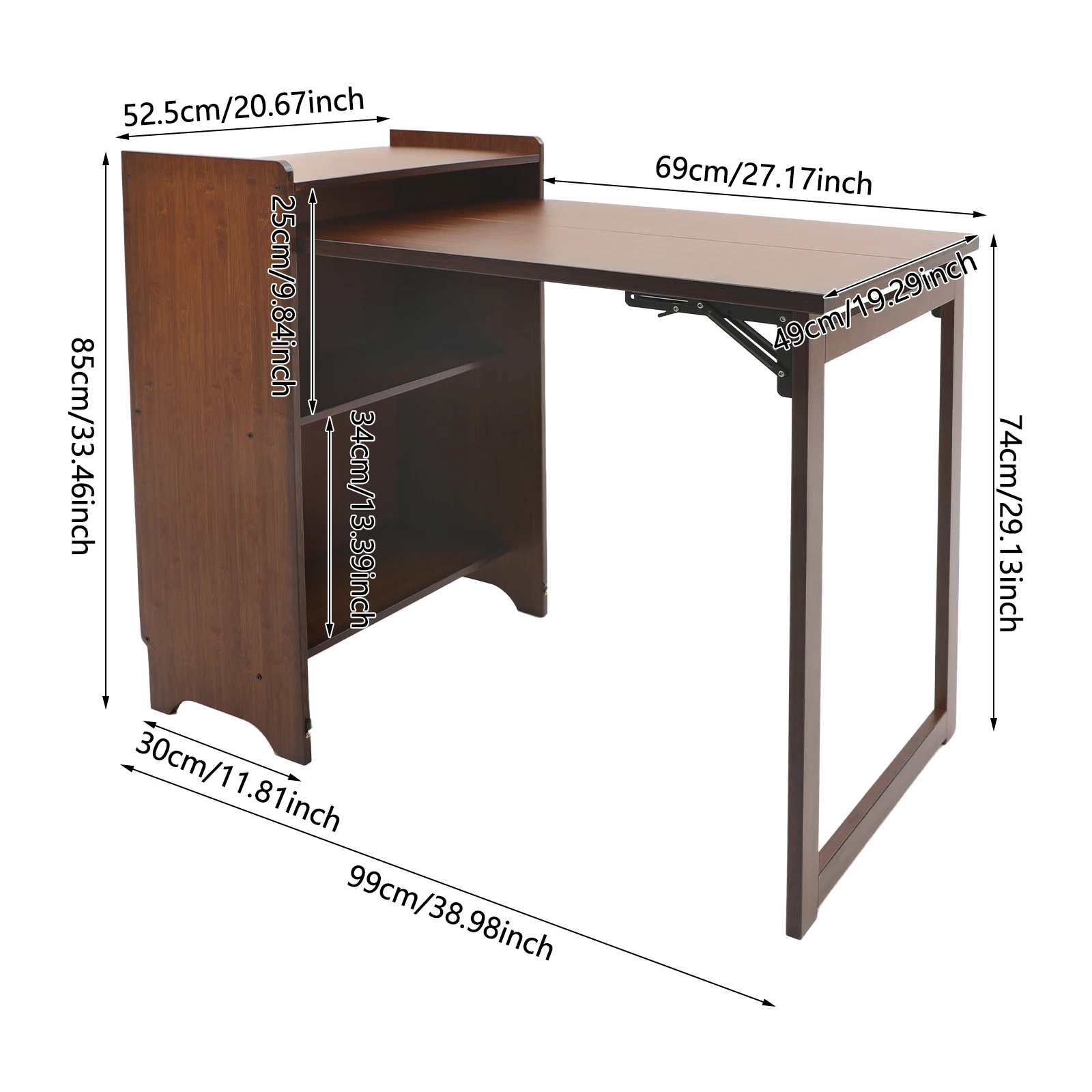 Foldable Bamboo Computer Desk with Storage Shelves 6 | PricZone Foldable Bamboo Computer Desk with Storage Shelves 6 | PricZone