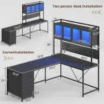 L Shaped Gaming Desk with Hutch and Storage 3 | PricZone
