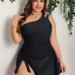 Plus Size Women One Piece Swimsuit Side Tie Casual Summer 1 | PricZone
