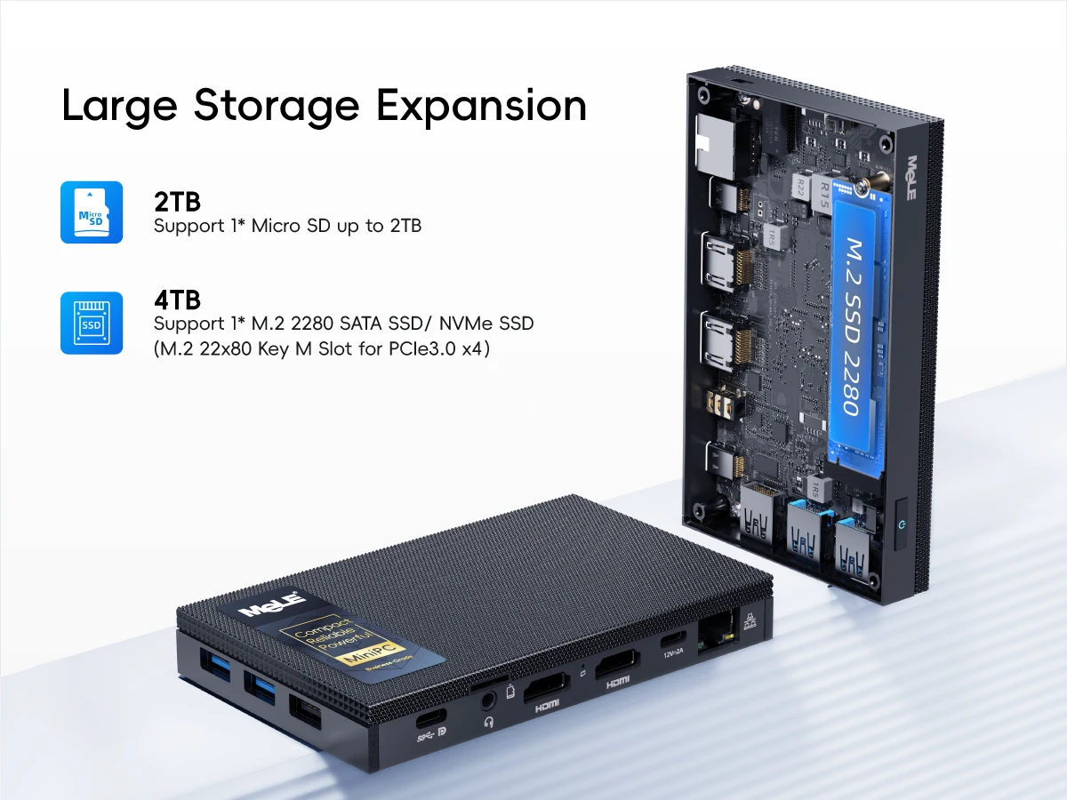 Mele Quieter4C N150 Fanless Mini PC with 8Gb Ddr4 RAM 12