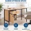 Compact Natural Oak Computer Desk with Storage