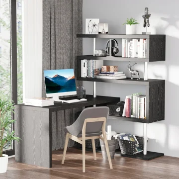 L-Shaped Computer Desk with Rotating Writing 2