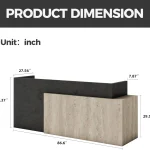 87In Commercial Reception Desk Black White Office Hotel 2 | PricZone