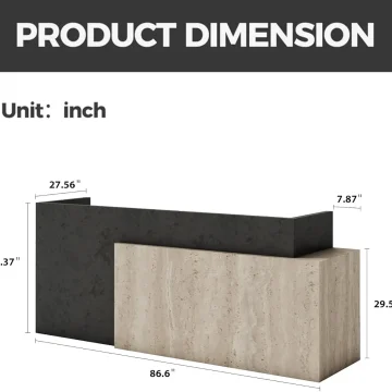 87In Commercial Reception Desk Black White Office Hotel 2