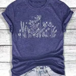 Plus Size Short Sleeve Floral T Shirt 1 | PricZone