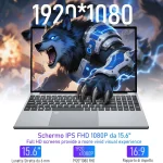 Xiaman 156 Intel Core I3 6100U Laptop Computer Windows 2 | PricZone Blue robotic wolf leaping from a laptop screen with electric blue accents promoting a 156 IPS FHD display 1920x1080 | PricZone