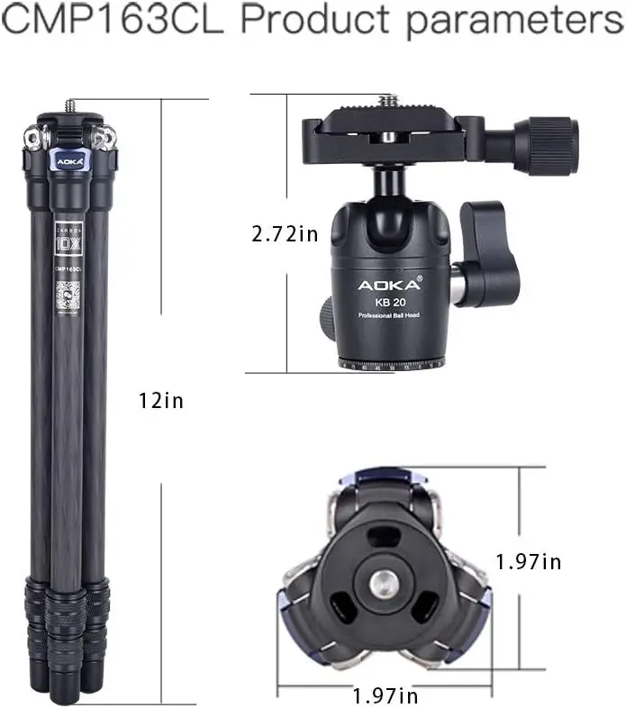 Inch Mini Carbon Fiber Tripod for Travel 9