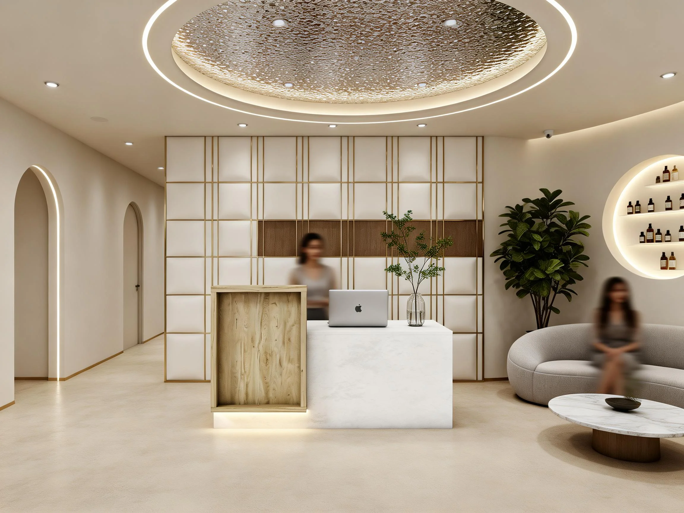 79In 2 Person Reception Desk with LED Light and Drawers 6 | PricZone 79In 2 Person Reception Desk with LED Light and Drawers 6 | PricZone