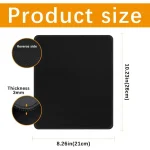 Black square mouse pad with rounded corners 3mm thick showing reverse textured underside size 826 in 21 cm by 1023 in 26 cm | PricZone