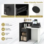 Lockable Reception Desk with Round Counter Table 6 | PricZone