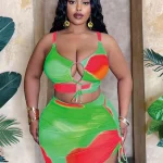 Plus Size Womens 3Pc Swimsuit Set with Gradient Print 2 | PricZone Plus Size Womens 3Pc Swimsuit Set with Gradient Print 2 | PricZone