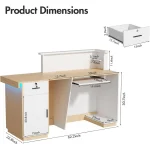 LED Illuminated 63 Reception Desk with Lockable Drawer 2 | PricZone LED Illuminated 63 Reception Desk with Lockable Drawer 2 | PricZone