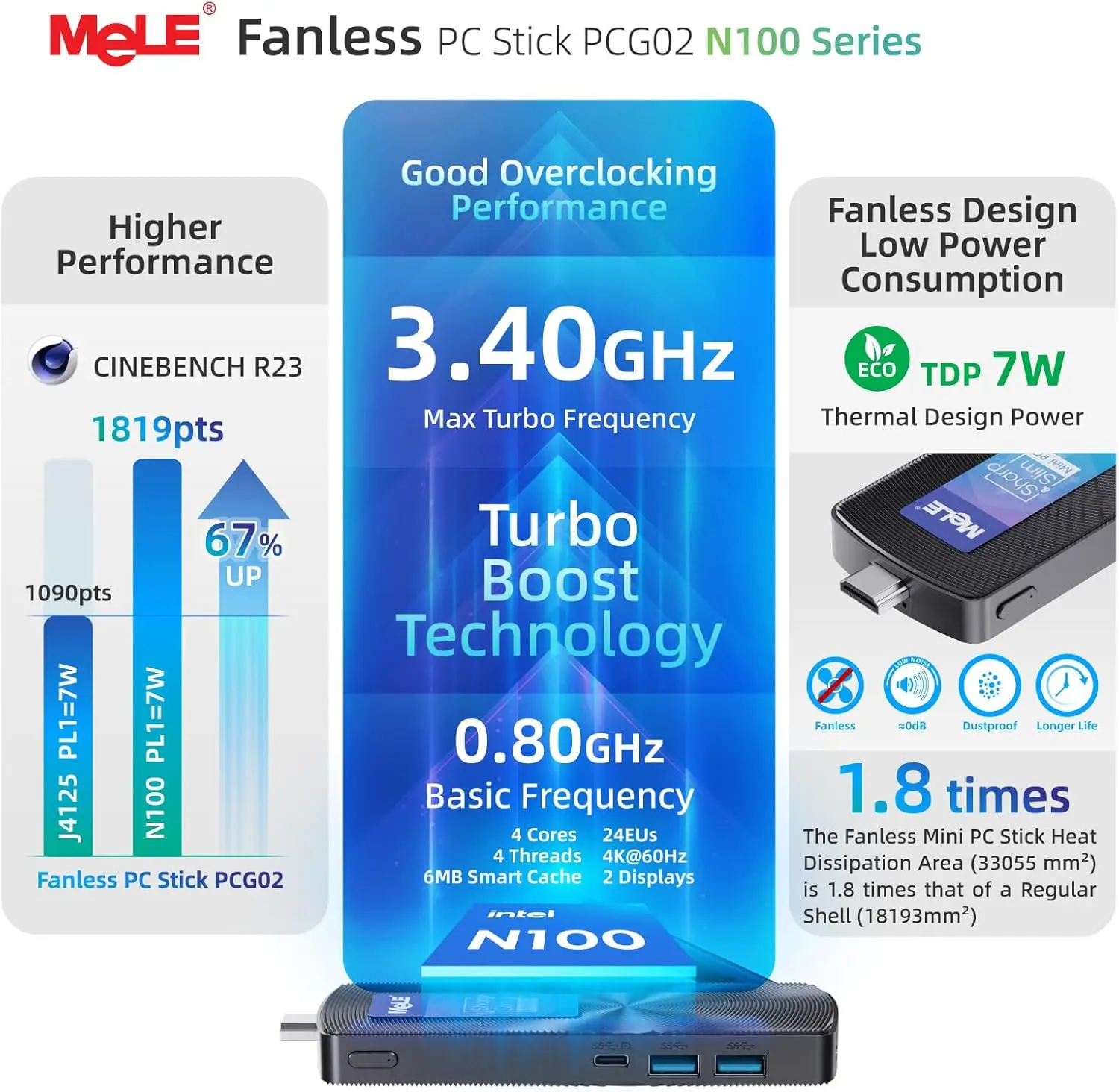 Mele Pcg02 Fanless Mini PC Stick N100 8Gb 128Gb 256Gb 4 | PricZone Mele Pcg02 Fanless Mini PC Stick N100 8Gb 128Gb 256Gb 4 | PricZone