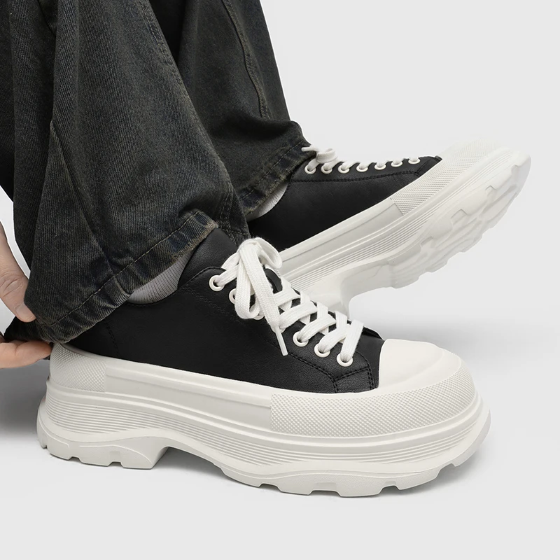 Leather Casual Height Increasing Thick Soled Sneakers 4 | PricZone Leather Casual Height Increasing Thick Soled Sneakers 4 | PricZone