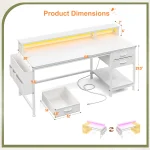 Small Gaming Desk with Remote RGB Light and Power 6 | PricZone