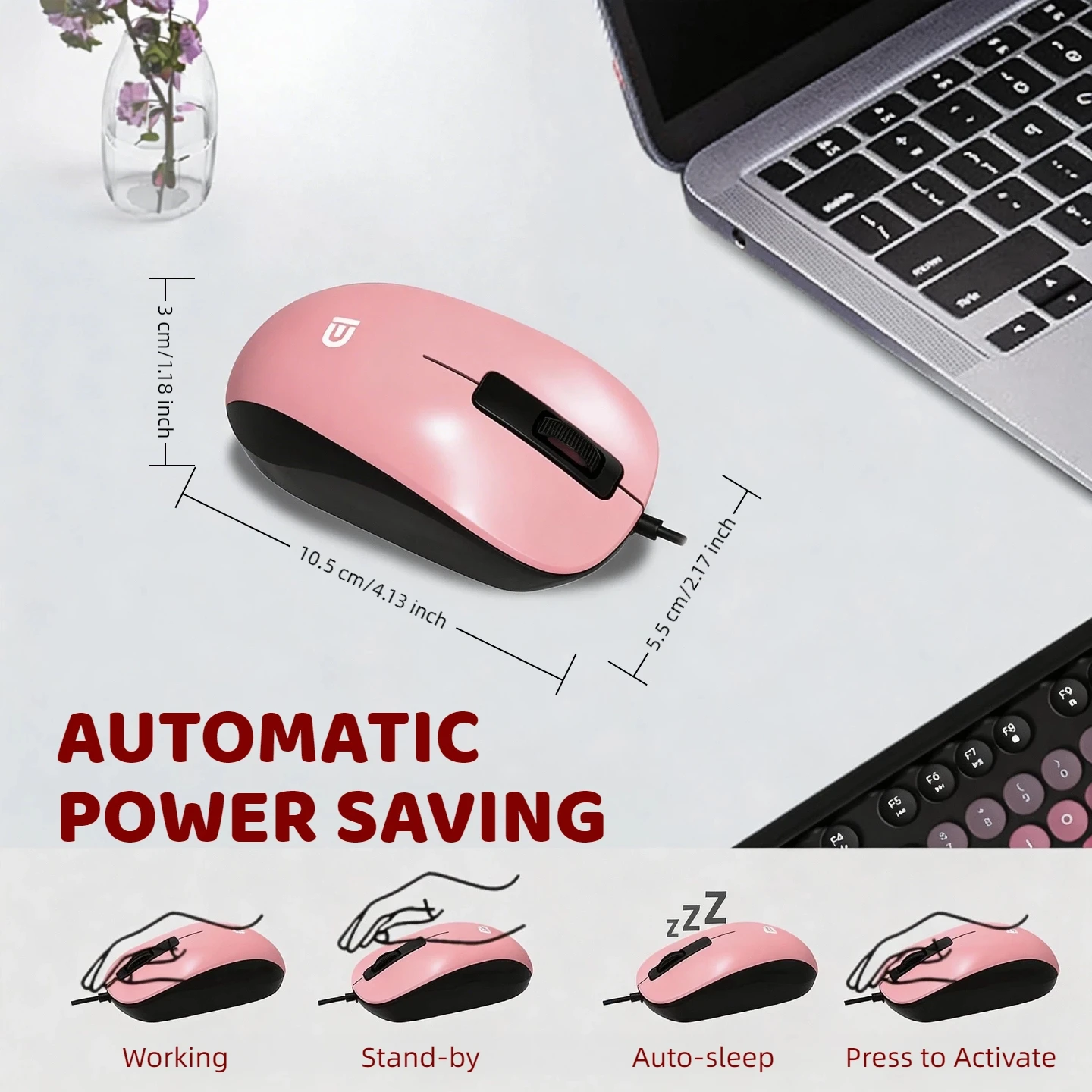 Retro Typewriter Keyboard Mouse Combo Wired Gradient Round 18