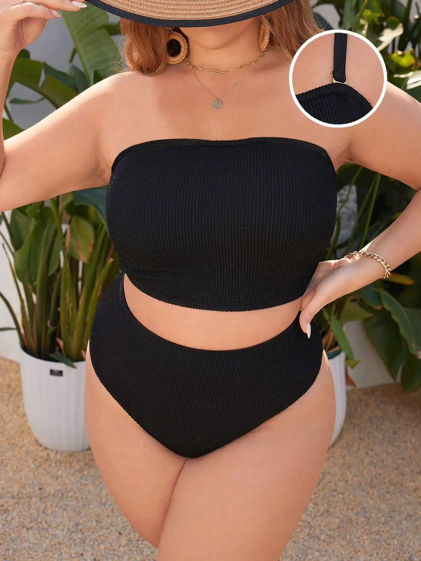 Plus Size 2 Piece Bikini Set with High Waisted Brief 4 | PricZone Plus Size 2 Piece Bikini Set with High Waisted Brief 4 | PricZone