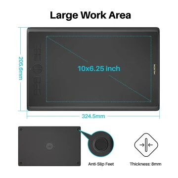 Huion H610X 10X6 Inch Graphics Tablet with 8192 Pressure 2