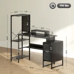 Homcom 56 Gaming Desk with Power Outlets and LED Lights 3 | PricZone