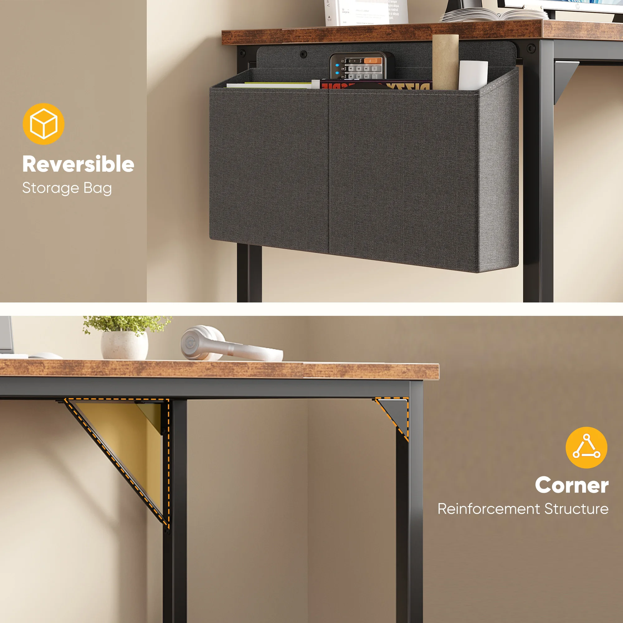 Computer Office Desk with Storage and Metal 3 | PricZone Computer Office Desk with Storage and Metal 3 | PricZone