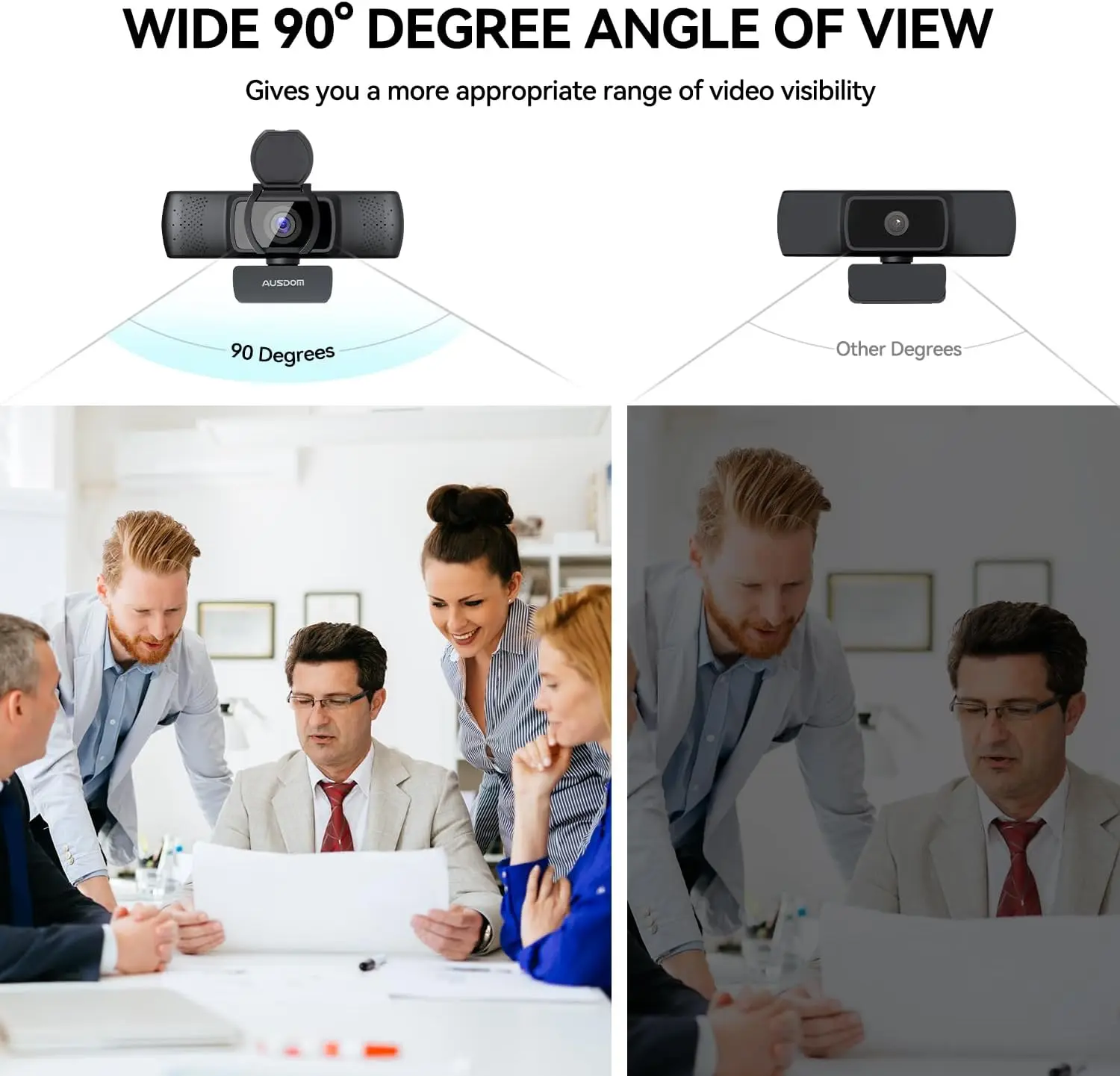 1080P Webcam with Microphone 90° Fov USB Computer Camera 11