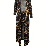 2Piece Long Sleeve Printed Pants Set with Cardigan 3 | PricZone 2 Piece Long Sleeve Printed Pants Set with Cardigan 3 | PricZone