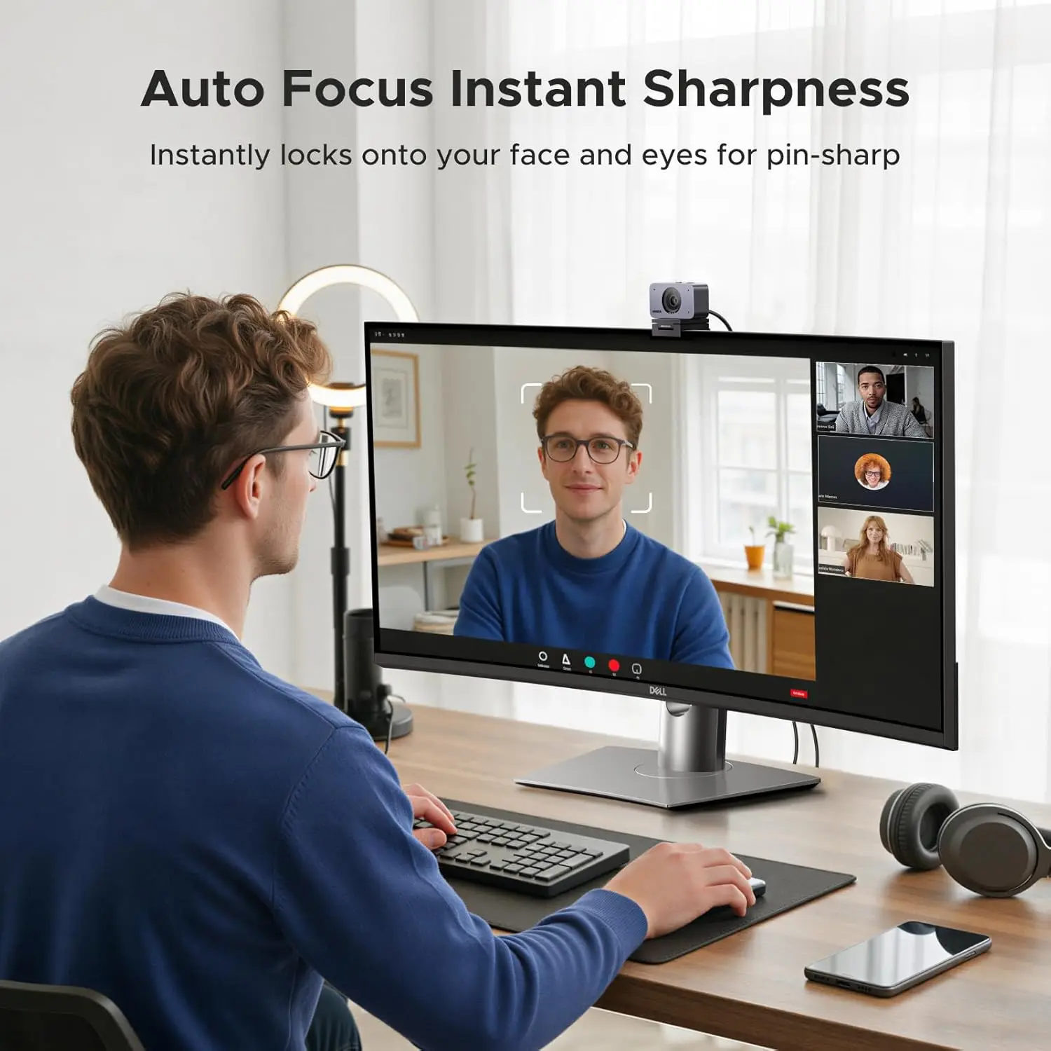 4K Webcam for PC/Mac with 1080P 60Fps Auto Focus and AI 12
