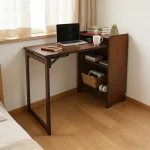 Foldable Bamboo Computer Desk with Storage Shelves 1 | PricZone Foldable Bamboo Computer Desk with Storage Shelves 1 | PricZone