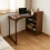 Foldable Bamboo Computer Desk with Storage Shelves