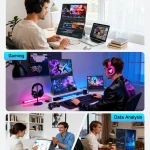 Video EditingDesign person wearing headphones at a desk with a large monitor and laptop in a bright home office setting | PricZone