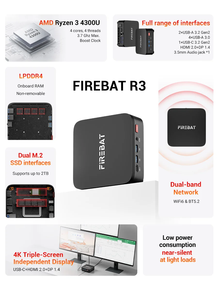 Firebat R3 Mini PC Amd Ryzen 3 4300U 16Gb RAM Windows 11 1 | PricZone Firebat R3 Mini PC Amd Ryzen 3 4300U 16Gb RAM Windows 11 1 | PricZone