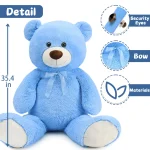 130Cm Giant Teddy Bear Blue Plush Toy for Mother 2 | PricZone