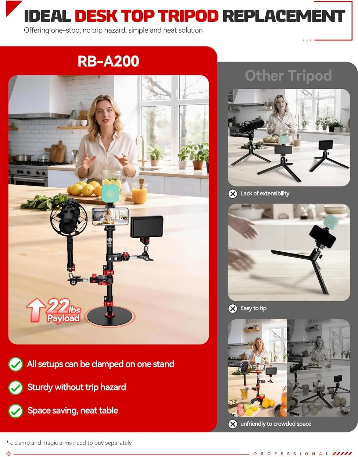 Desktop Tripod for DSLR Camera and Lights 9